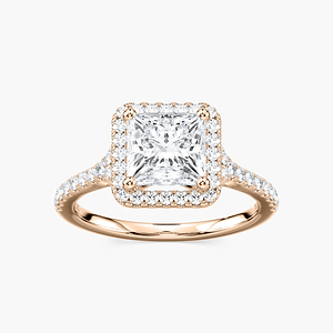 Charlotte Princess Lab Grown Diamond Split Shank Halo Engagement Ring