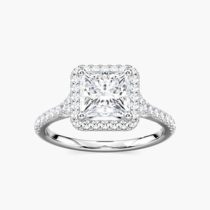 Charlotte Princess Lab Grown Diamond Split Shank Halo Engagement Ring
