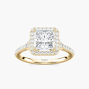 Charlotte Princess Lab Grown Diamond Split Shank Halo Engagement Ring