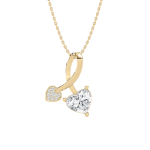 1 ½ ctw Heart and Round Lab Grown Diamond Charmed Pendant - 18 Inches