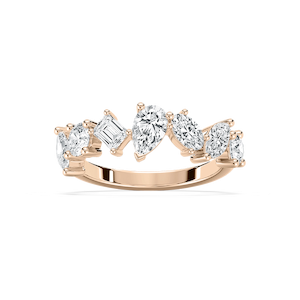 Hattie 1 ½ ctw Multi-Shape Lab Grown Diamond Staggered Anniversary Band