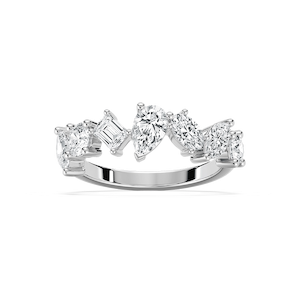 Hattie 1 ½ ctw Multi-Shape Lab Grown Diamond Staggered Anniversary Band