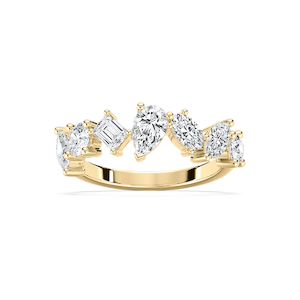 Hattie 1 ½ ctw Multi-Shape Lab Grown Diamond Staggered Anniversary Band