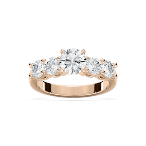 Christine Round Lab Grown Diamond Impact Side Stone Engagement Ring