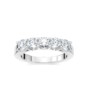 Christine 1 ¼ ctw Round Lab Grown Diamond Five Stone Shared Prong Anniversary Band