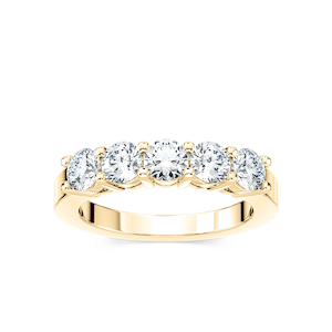 Christine 1 ¼ ctw Round Lab Grown Diamond Five Stone Shared Prong Anniversary Band