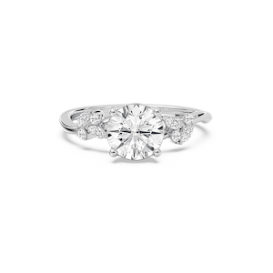 Circe 3 ¹⁄₆ ctw Round Lab Grown Diamond Flowering Trellis Side Stone Engagement Ring