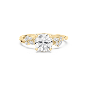 Circe 3 ¹⁄₆ ctw Round Lab Grown Diamond Flowering Trellis Side Stone Engagement Ring