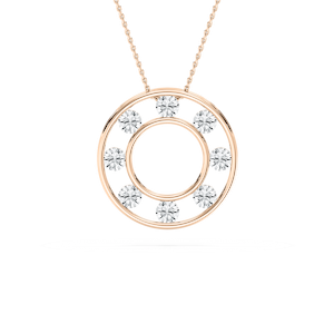 2 ctw Princess Lab Grown Diamond Double Circle Pendant - 18 Inches