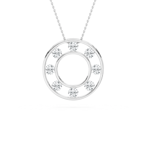 2 ctw Princess Lab Grown Diamond Double Circle Pendant - 18 Inches