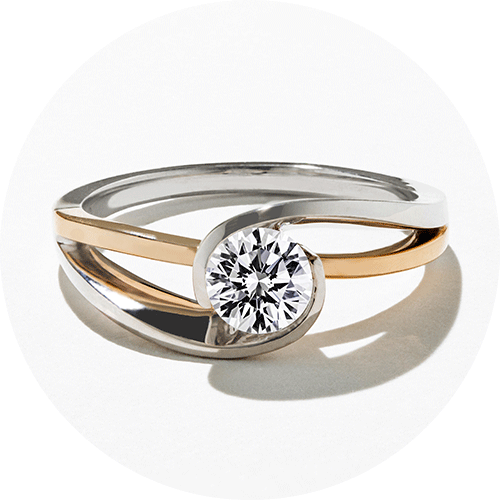conflict-free two tone engagement ring