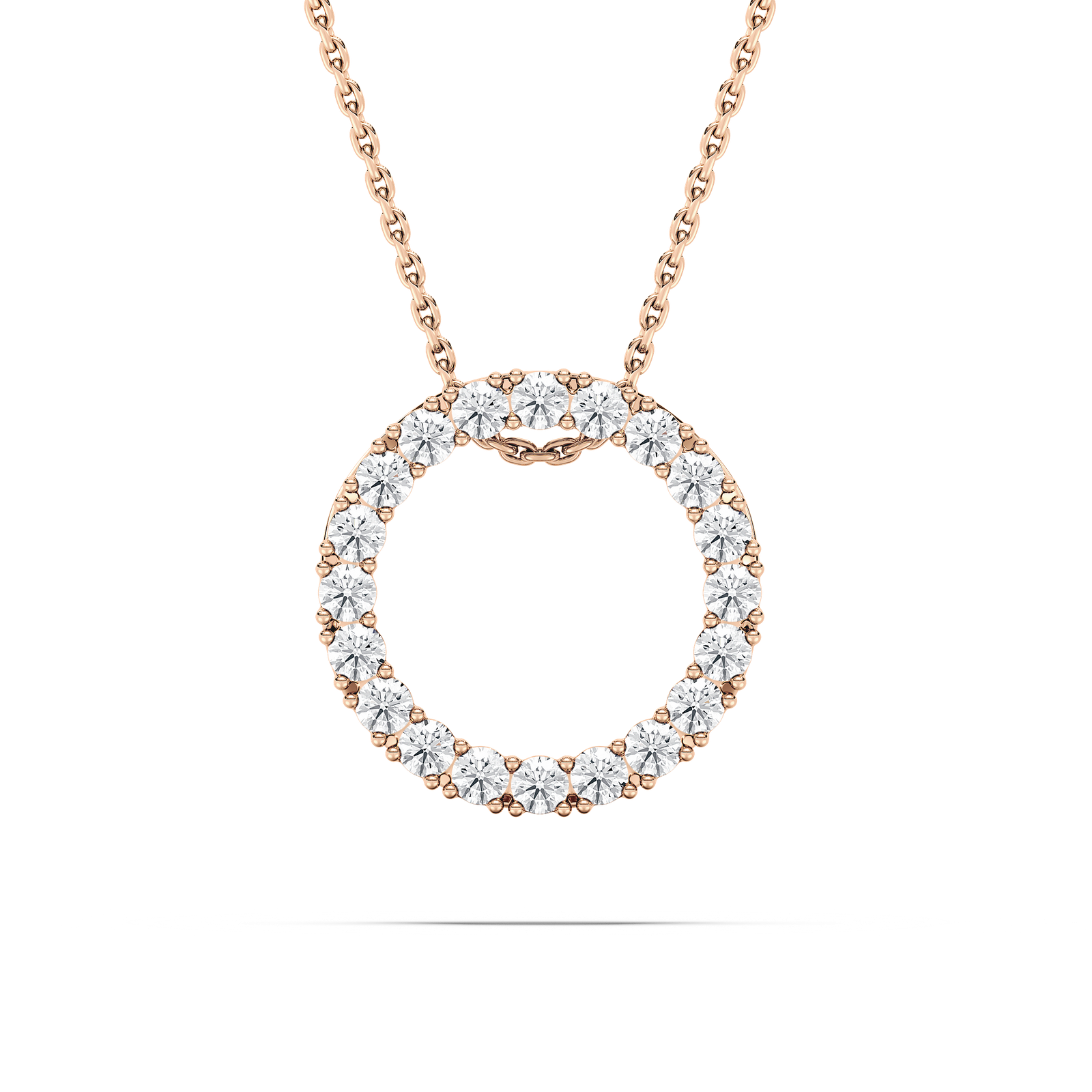 5/8 ctw Round Lab Grown Diamond Radiant Wreath Pendant  - 18 Inches