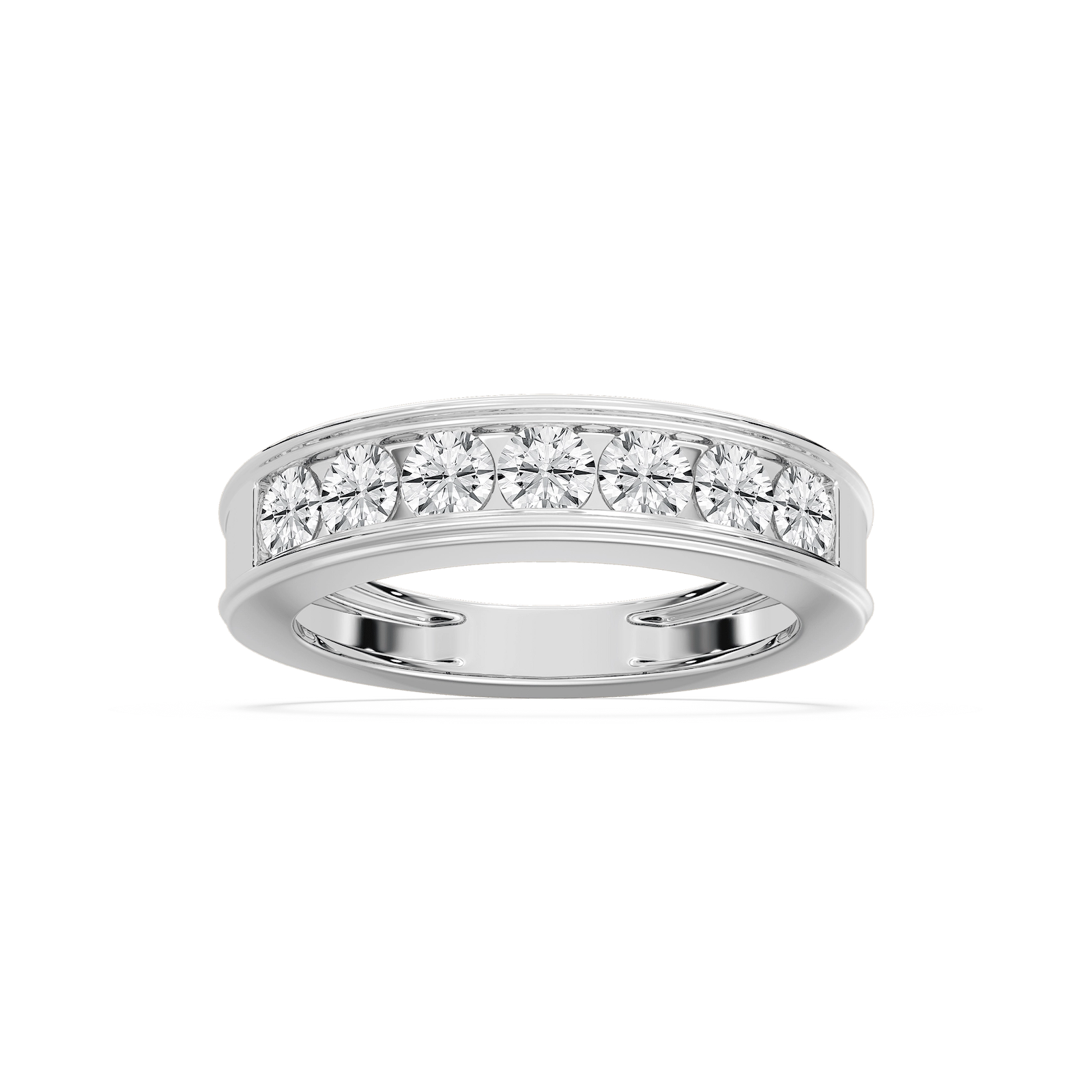 Classic 7 Stone Channel Band in Rose Gold