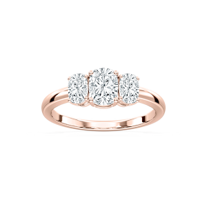 Alexa 2 ctw Cushion Lab Grown Diamond Basket Three Stone Engagement Ring