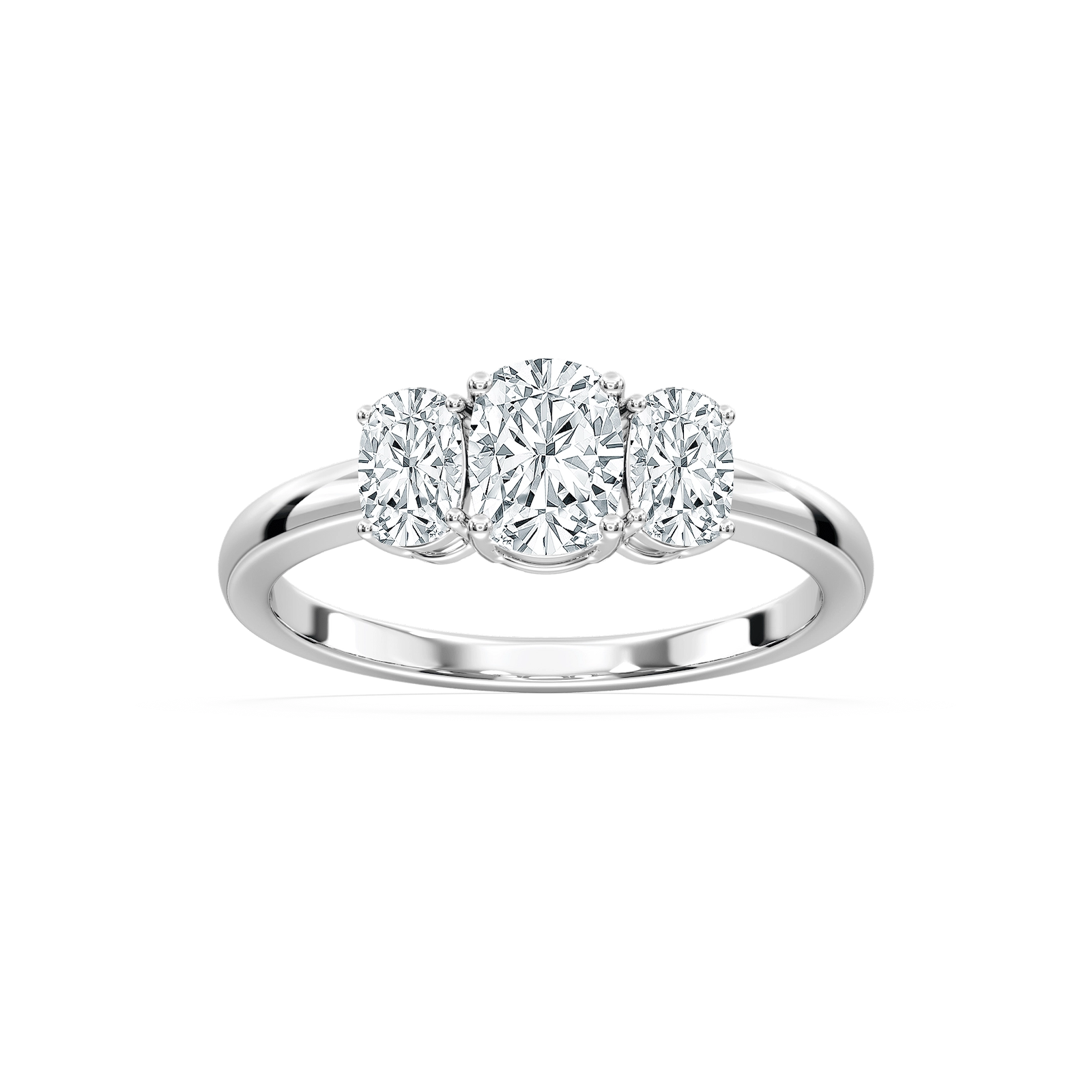 Classic Cushion Three Stone Ring in Rose Gold