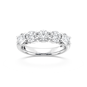 Natalia 2 ctw Round Lab Grown Diamond Five Stone Shared Prong Anniversary Band