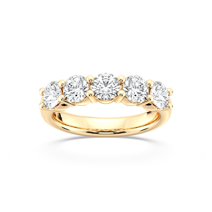 Natalia 2 ctw Round Lab Grown Diamond Five Stone Shared Prong Anniversary Band