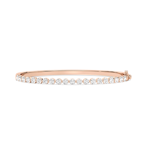 2 ⁷⁄₈ ctw Round Lab Grown Diamond Single Shared Prong Bangle Bracelet - 7.5 Inches