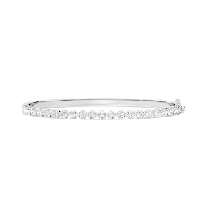 2 ⁷⁄₈ ctw Round Lab Grown Diamond Single Shared Prong Bangle Bracelet - 7.5 Inches