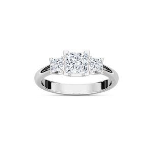 Emmie 1 ½ ctw Princess Lab Grown Diamond Modern Three Stone Engagement Ring