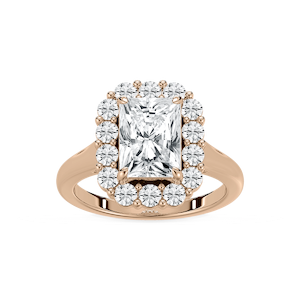 Elena 4 ctw Radiant Lab Grown Diamond Cathedral Halo Engagement Ring