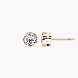 Round Lab Grown Diamond Bezel Earrings