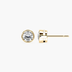 Round Lab Grown Diamond Bezel Earrings