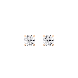 Round Lab Grown Diamond Four Prong Martini Stud Earrings