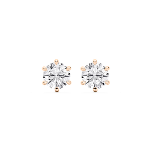4 ctw Round Lab Grown Diamond Six Prong Stud Earrings
