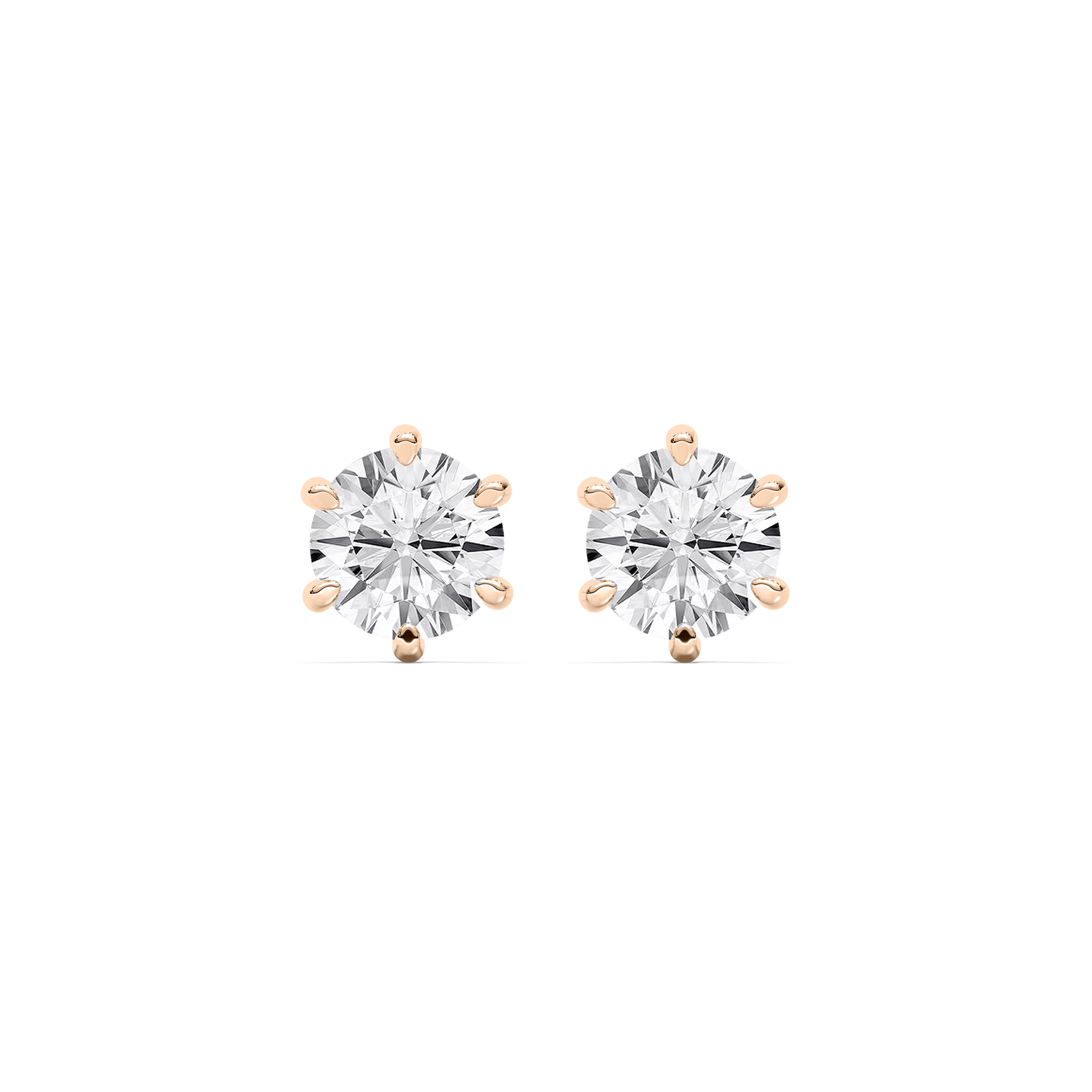4 ctw Round Lab Grown Diamond Six Prong Stud Earrings