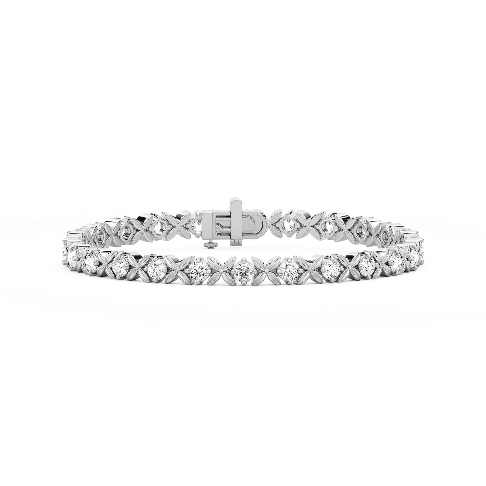 5 ctw Round Lab Grown Diamond Classic XO Bracelet - 7 Inches