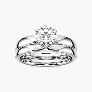 Neoma Lab Grown Diamond Six Prong Solitaire Wedding Set