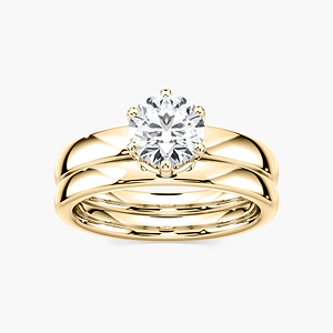 Neoma Lab Grown Diamond Six Prong Solitaire Wedding Set