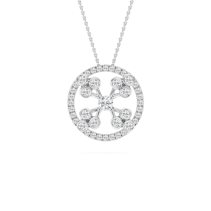 1 ctw Princess Lab Grown Diamond Clover Halo Pendant - 18 Inches