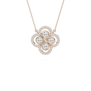 1 ½ ctw Round Lab Grown Diamond Clover Pendant - 18 Inches