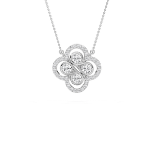 1 ½ ctw Round Lab Grown Diamond Clover Pendant - 18 Inches