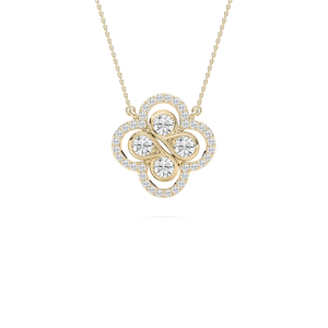 1 ½ ctw Round Lab Grown Diamond Clover Pendant - 18 Inches