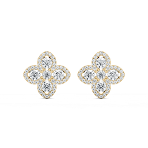 1  ctw Round Lab Grown Diamond Clover Stud Earrings