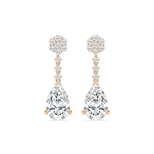 2 ¼ ctw Pear and Round Lab Grown Diamond Drop Earrings