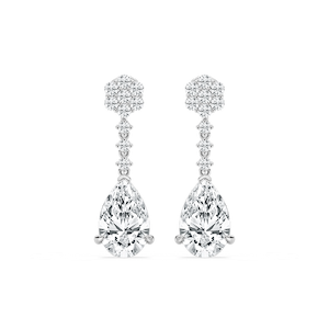 2 ¼ ctw Pear and Round Lab Grown Diamond Drop Earrings