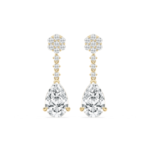 2 ¼ ctw Pear and Round Lab Grown Diamond Drop Earrings