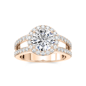 Coco Lab Grown Diamond Split Shank Halo Engagement Ring