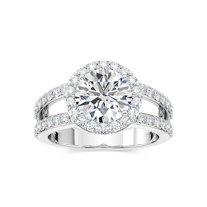 Coco Lab Grown Diamond Split Shank Halo Engagement Ring