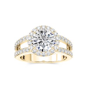 Coco Lab Grown Diamond Split Shank Halo Engagement Ring