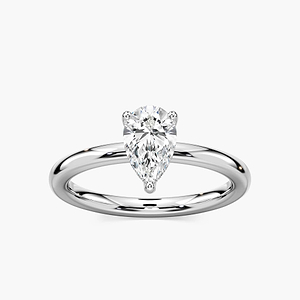 Cordelia Pear Lab Grown Diamond Hidden Halo Engagement Ring