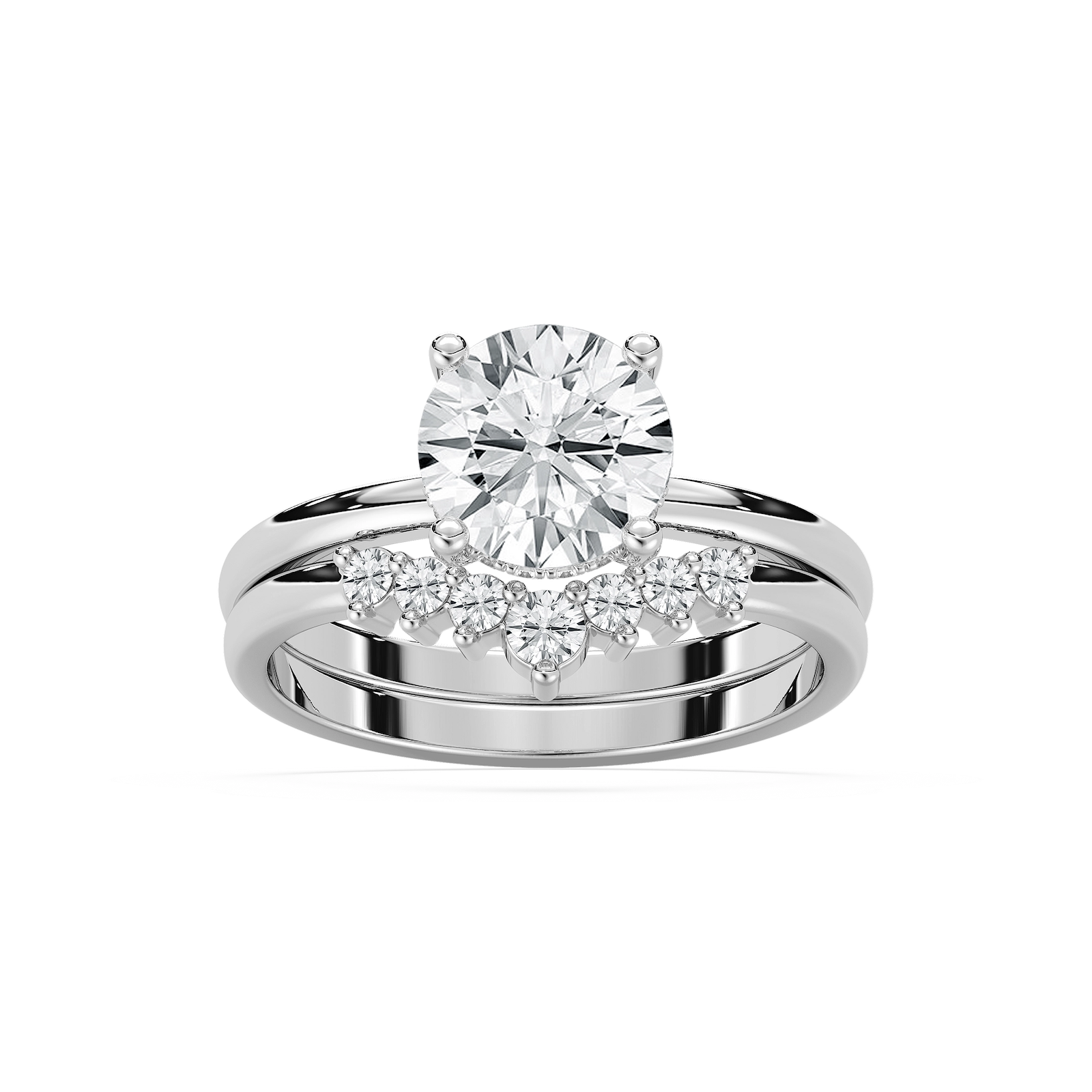 Cordelia Lab Grown Diamond Hidden Halo Wedding Set