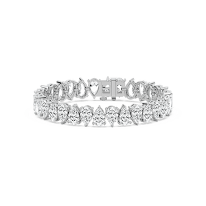 32 ctw Pear Lab Grown Diamond Alternating Tennis Bracelet  - 7 Inches