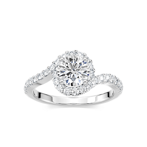 Madison Round Lab Grown Diamond Bypass Halo Engagement Ring