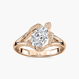 Frannie Oval Lab Grown Diamond Crush Turtle Solitaire Engagement Ring