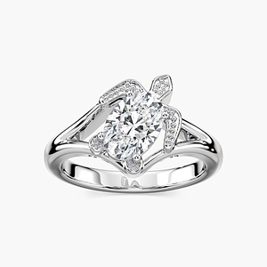 Frannie Oval Lab Grown Diamond Crush Turtle Solitaire Engagement Ring